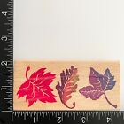 All Night Media Fall Leaf Trio Border 550J18 Wood Mounted Rubber Stamp