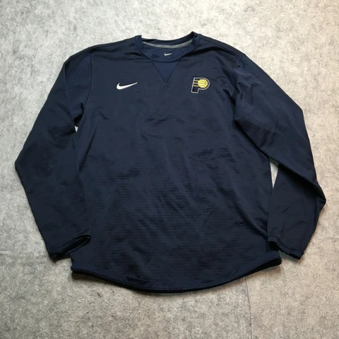 Nike Indiana Pacers Sweatshirt Mens Large L Blue Therma Sphere Grid Fleece NBA Cover