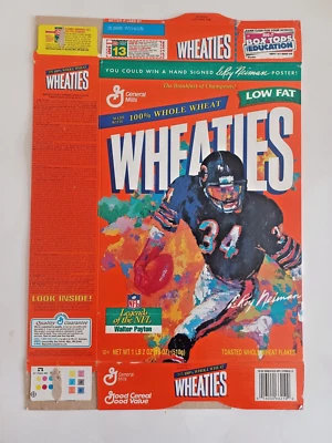 Wheaties Leroy Neiman/Walter Payton vacío/caja plana Foto 1 de 2