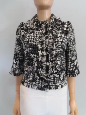 Dolce & Gabbana Chaqueta Corta Tweed Negro/Blanco 42/US 6 Foto 1 de 4