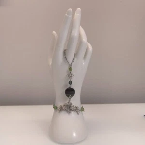 Handmade Chainmail Slave Bracelet Gray Agate Retro Unique Hippie Boho Festival - Picture 1 of 9
