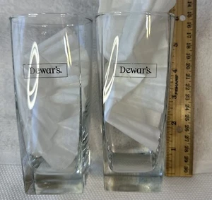 "Vaso alto de whisky escocés Dewars 5-1/2"" vidrio base gruesa cuadrado RARO HALLAZGO m390" - Imagen 1 de 24