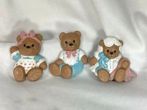 Vintage 1994 Homco Bear Wall Plaque Set of 3 / Burwood #3312 / Nursery / Baby - Picture 1 of 2