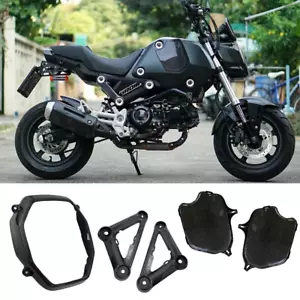 FULL SET 3 FRAME BODY COVER CARBON FIBER BLACK HONDA MSX GROM 125 2021-24 - Picture 1 of 7