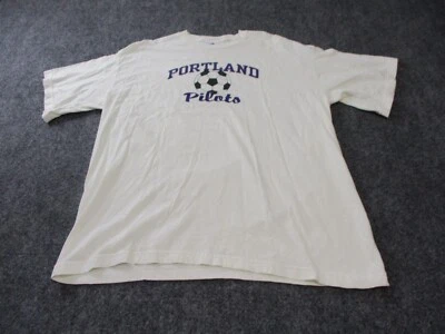 Portland Pilots Soccer Shirt Adult Extra Large White Adidas Short Sleeve Cotton - Imagem 1 de 4