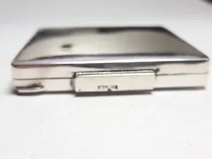 Grande Specchio Compatto Vintage Quadrato Argento Sterling X648C - Foto 1 di 3