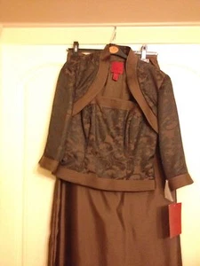 JS Collections Chocolate Brown Bronze Evening Gown 8 - Picture 1 of 6