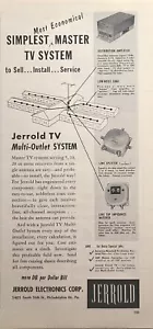 Sistema de TV multi-salida Jerrold Electronics Philadelphia PA anuncio impreso vintage 1955 - Imagen 1 de 2