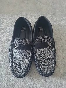Faranzi Mocasines de Conducción Para Hombres 10 Milford Mocasines Rosas Metálico Negro - Imagen 1 de 18