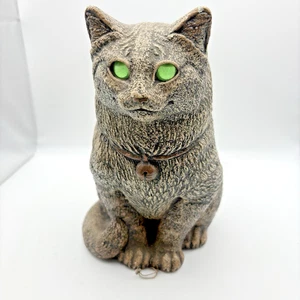 Vintage 2000 Pena Windstone Editions Crouching Cat w/ Green Eyes W/tag - Picture 1 of 16