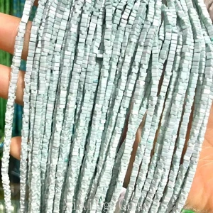 Cuentas espaciadoras de disco cuadradas planas turquesa azul claro de 1x2 mm para hacer joyas hágalo usted mismo - Imagen 1 de 6