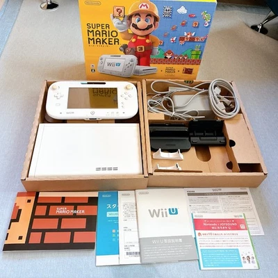 Nintendo Wii U 32GB Super Mario Maker Premium Set Consola Blanca Caja Japón Probado Foto 1 de 4