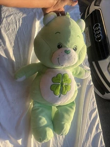 Y2K 2002 BUENA SUERTE Cuidado Oso Jumbo Gigante 28” Peluche Trébol Verde Grande - Imagen 1 de 21