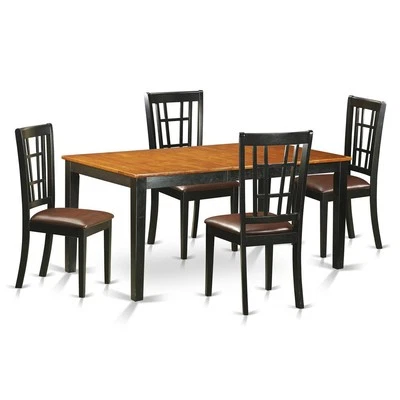 5  Pc  Dining  room  set  for  4-Table  with  Leaf  and  4  Kitchen  Dining ... - Image 1 of 4