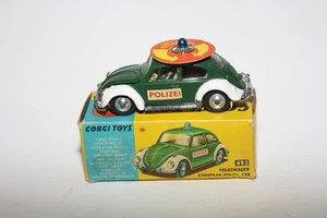 Coche de policía europeo Corgi 492 Volkswagen, casi nuevo en caja original - Imagen 1 de 10