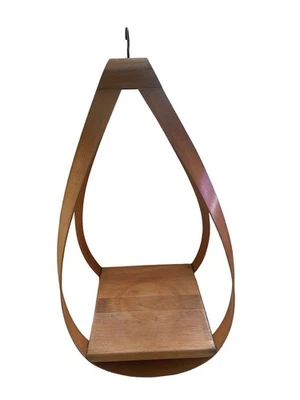 ESTANTE JARDINERA MODERNO COLGANTE LÁGRIMA MADERA DOBLADA MEDIADOS SIGLO MCM DANÉS 19" Foto 1 de 4
