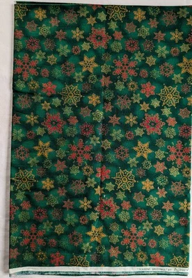 Hoffman Int'l quilt fabric,  "snowflakes".  1 1/2 yards - Image 1 of 3