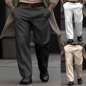 Multiple Colors Pants Regular Length Solid Pattern Stand Pocket Comfy Hot - Picture 1 of 20
