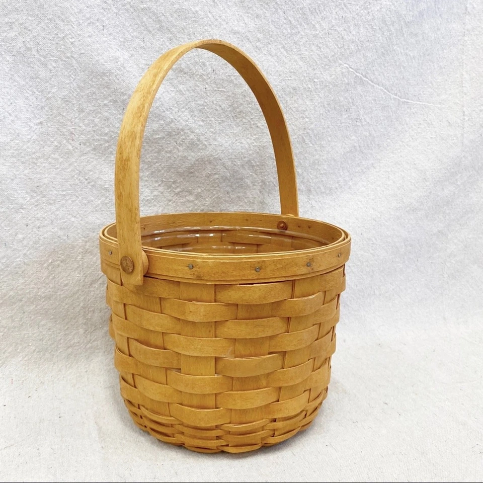 1995 LONGABERGER Classic Tall Medium Fruit Basket w/ Protector - Image 1 of 4
