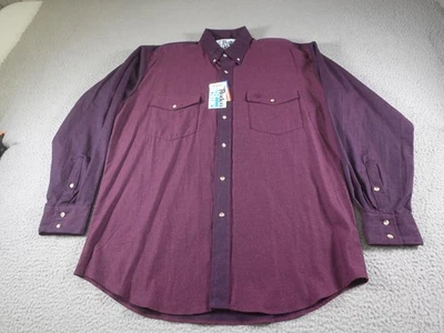 Vintage Roper Rodeo Shirt Mens Large Purple Western Cowboy Long Sleeve USA 90s - Image 1 of 4
