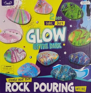 2 in 1 Rock Painting Art Kit - Glow in The Dark Pouring Rock Kit - Arts and C... - Picture 1 of 4