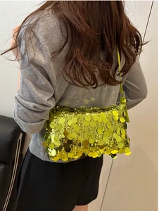 Green New Fashion Sequin Handbag Suitable For Party Outing Vacation - Picture 1 of 6