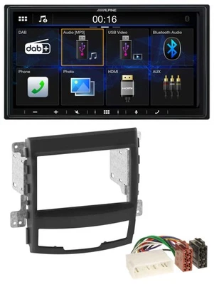 Alpine Bluetooth 2DIN MP3 DAB USB Autoradio für SSangYong Korando 10-13 - Bild 1 von 4