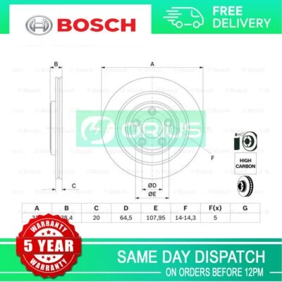 Fits Jaguar XF S-Type XJ XK XK8 Bosch Rear Brake Disc C2C25339 C2D26352 - Изображение 1 из 4