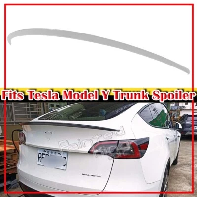 US 20-24 Painted #PPSW Fits Tesla Model Y SUV 5D OE Type Rear Trunk Spoiler Lip - Image 1 of 4