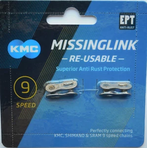 KMC Missinglink TWO 9 Speed Bike Chain Link, Re-usable EPT Anti Rust Protection. - Picture 1 of 2