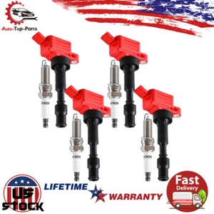 4x Ignition Coils and 4x Spark Plugs for 2016-2019 Kia Sonata Hybrid 2.0L UF816 - Picture 1 of 10