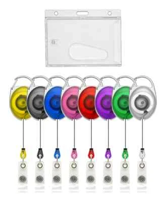 Id Card Holder Retractable Premier Yoyo Reels Clip with Clear Identity Badge Set - Image 1 of 4