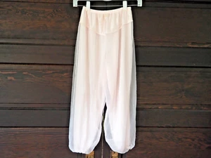VTG Pink Chiffon Princess Dance Costume Ballet Harem Nylon Pants Kids Sz 8 - Picture 1 of 8