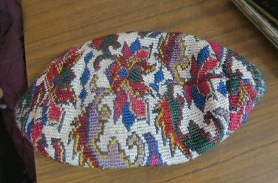 Vintage Antique Handmade Uzbek Ethnic Moslem Skull cap Kofi Duppi Adult Hat - Image 1 of 4