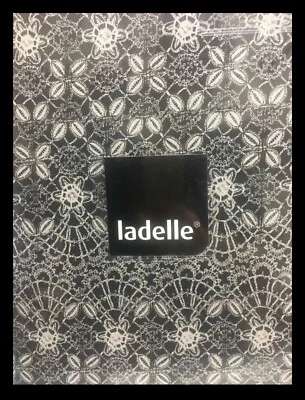 Ladelle Ivy Faux Embroidered Lace Tablecloth Beige on Black - No dyes  60 x 120” - Image 1 of 3