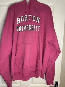 Boston University Champion Women’s Pink Sweatshirt Hoodie XL - Picture 1 of 7