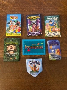Disneys Movie Cartoon 7 Pin Poster Lot Lion King Goofy Gargoyles Pocohontas - Picture 1 of 2