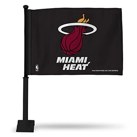 Flag Miami Heat Car NBA Window Pole Included 2-Sided Champions Mount Two Sided Cover