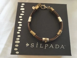 Silpada Sterlingsilber Messing Echtleder Armband 8" B3324 - Bild 1 von 12