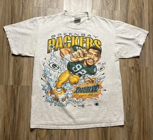 Vintage REGGIE WHITE T-Shirt Large Caricature PACKERS 90s Shirt Xplosion 2 Sided - Picture 1 of 11