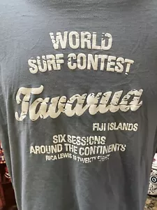 World Surf Contest Fiji Islands Blue Medium T Shirt Rica Lewis 19 Twenty Eight - Picture 1 of 7
