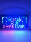 Game Over LED Sign Flashes Multi Color Gaming Controller Sign Prop Wall Hang