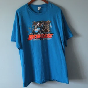 Autographed Lance Dewease Shirt 2XL Blue Sprint Car Dirt Track Racing T Shirt - Picture 1 of 21