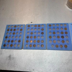 Incomplete Lincoln Cent Penny Collection Blue Book 1909-1940 Avg Circ - Picture 1 of 8