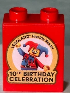 2021 Legoland Florida Resort 10th Birthday Celebration Happy 10th red brick Lego - Picture 1 of 8