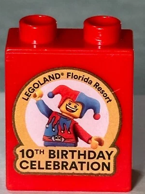 2021 Legoland Florida Resort 10th Birthday Celebration Happy 10th red brick Lego - Image 1 of 4
