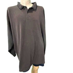George Foreman 6x Long Sleeve 3 Button Pullover Brown Sweater Shirt - Picture 1 of 12