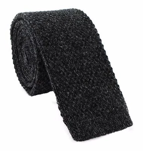 Skinny Acrylic & Cotton Knitted Tie - Picture 1 of 24