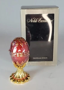 Noble Excellence Heirloom Jewels Red Egg with Holder - Picture 1 of 10