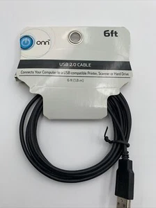 Onn USB 2.0 Cable 6' Computer Network Printer External Storage Webcam Keyboard - Picture 1 of 4